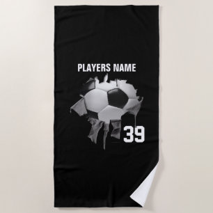 Torn Soccer Beach Towel