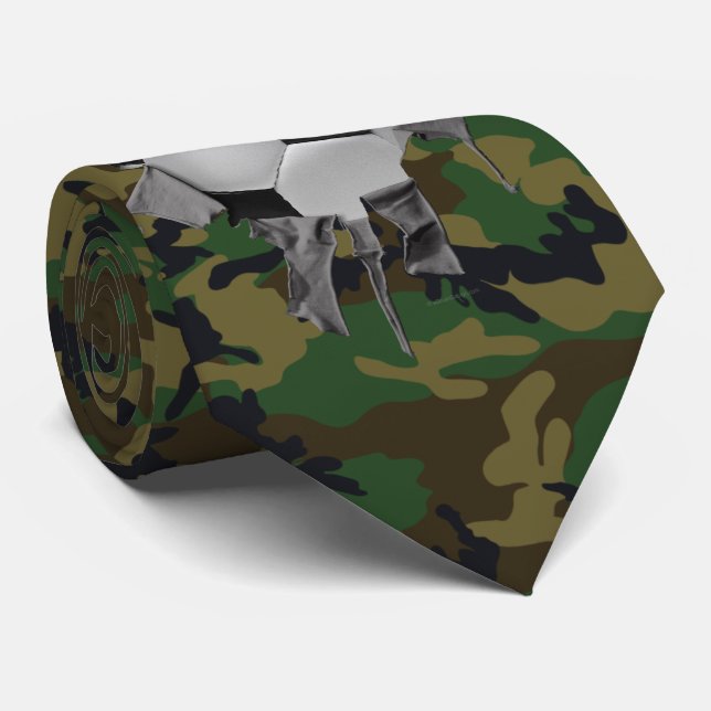 Torn Soccer (camo/personalised) Neck Tie (Rolled)