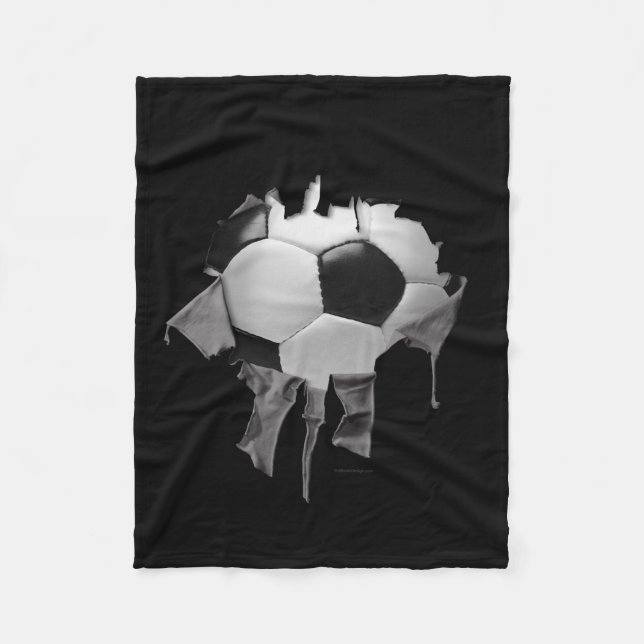 Torn Soccer Dark Fleece Blanket (Front)