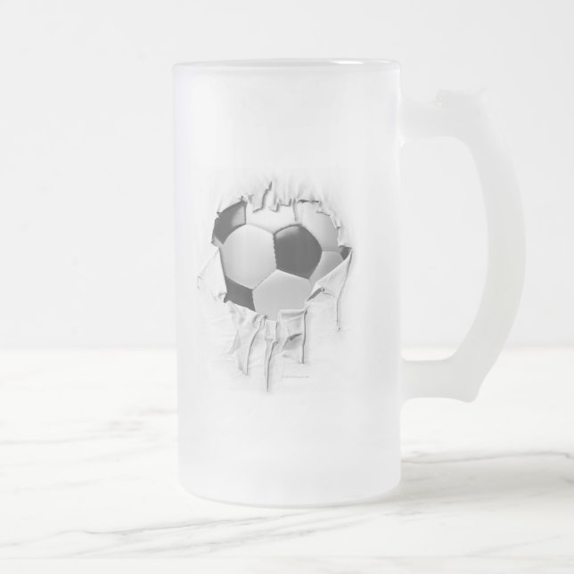 Torn Soccer Frosted Beer Mug (Right)