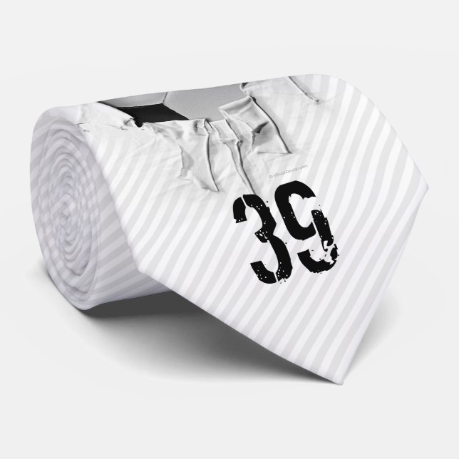 Torn Soccer (personalised) White Tie (Rolled)