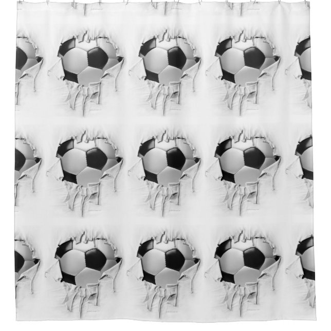 Torn Soccer Shower Curtain (Front)