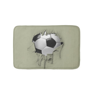 Torn Soccer White Bath Mat
