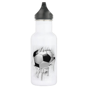 Torn Soccer White Water Bottle