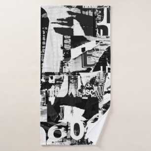 Torn street advertisement posters collage backgrou bath towel