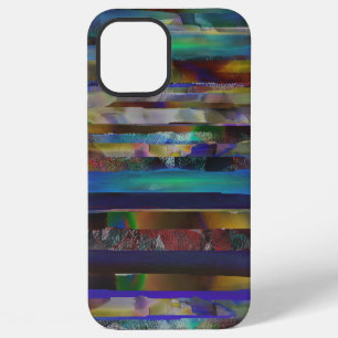 Torn stripes of digital coloured textures iPhone 12 pro max case