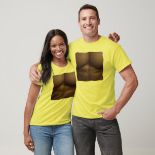 Torn T-shirt With Fake Abs (Dark Skin)
