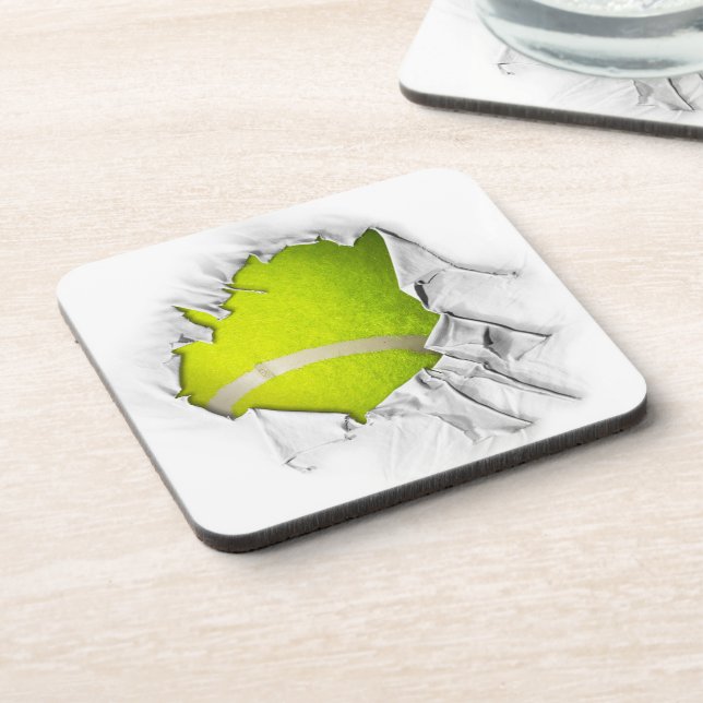 Torn Tennis Beverage Coaster (Left Side)