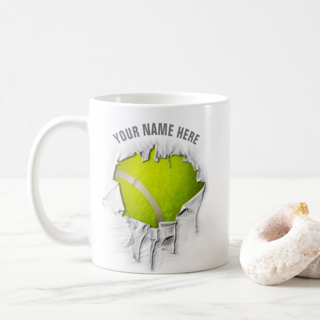 Torn Tennis Coffee Mug (With Donut)