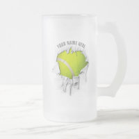 Torn Tennis Frosted Glass Beer Mug