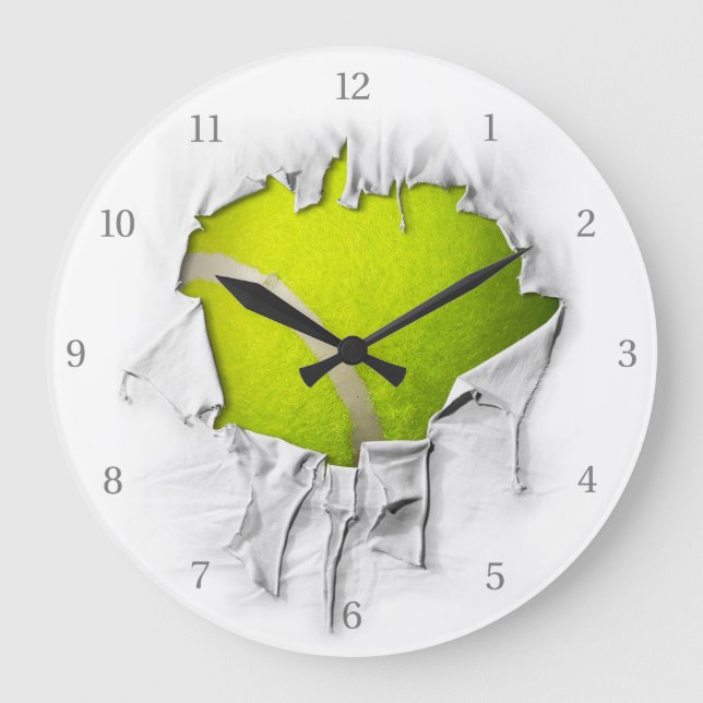 Torn Tennis Large Clock (Front)