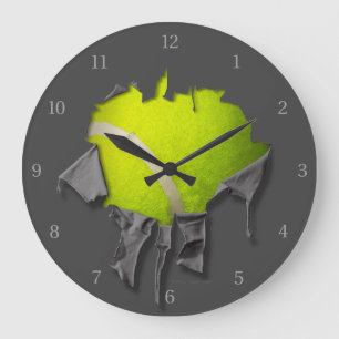 Torn Tennis Large Clock