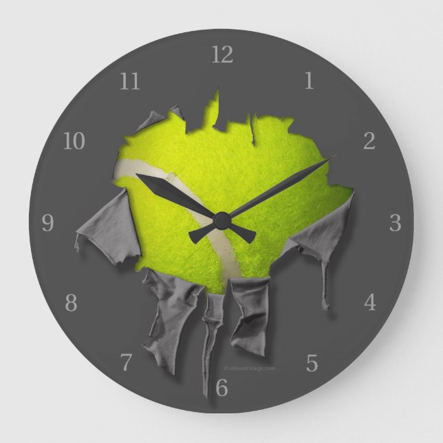 Torn Tennis Large Clock (Front)