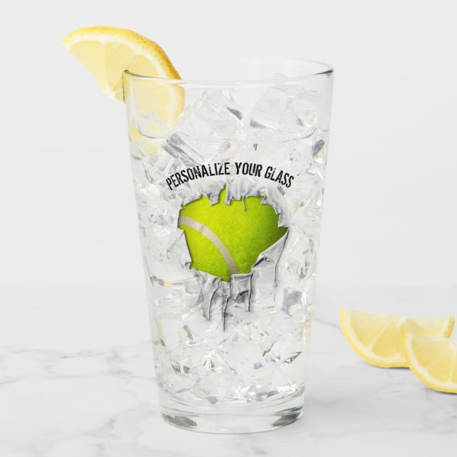 Torn Tennis (Personalised) Glass (Front Ice)