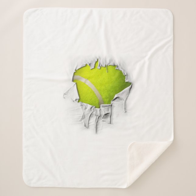 Torn Tennis Sherpa Blanket (Front)