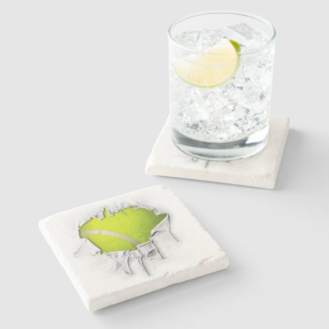 Torn Tennis Stone Coaster (Side)