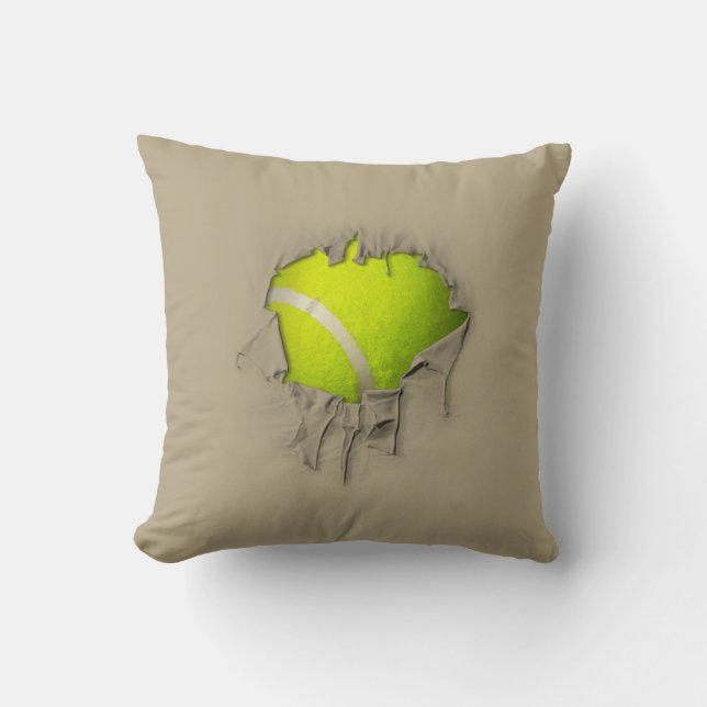 Torn Tennis Throw Pillow (Front)
