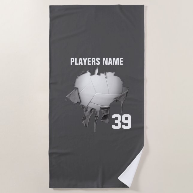 Torn Volleyball Beach Towel (Front)