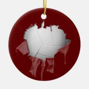 Torn Volleyball Ceramic Ornament