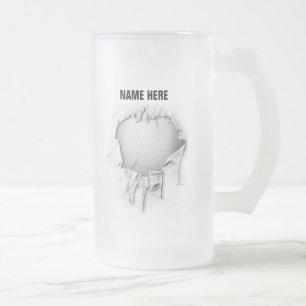Torn Volleyball Frosted Beer Mug
