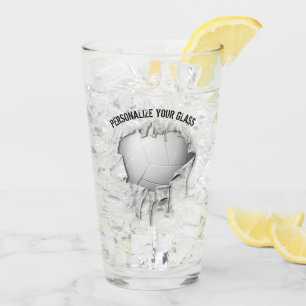 Torn Volleyball (Personalised) Glass