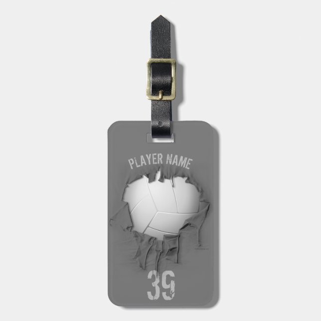 Torn Volleyball (personalised) Luggage Tag (Front Vertical)