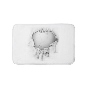 Torn Volleyball White Bath Mat