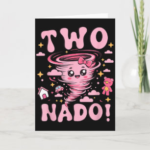 Tornado 2 Year Old Girl Birthday Two Nado 2nd Bday Card