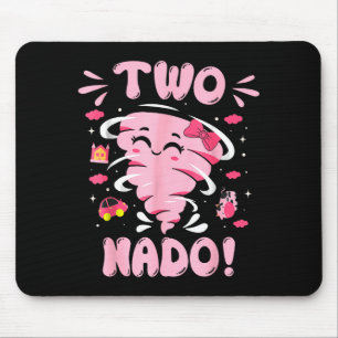 Tornado 2 Year Old Girl Birthday Two Nado 2nd Bday Mouse Mat