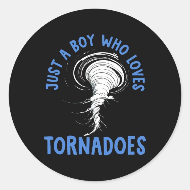 Tornado Birthday Boy Storm Chaser Boys Kids Weathe Classic Round Sticker (Front)