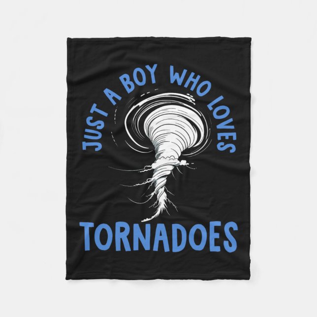 Tornado Birthday Boy Storm Chaser Boys Kids Weathe Fleece Blanket (Front)