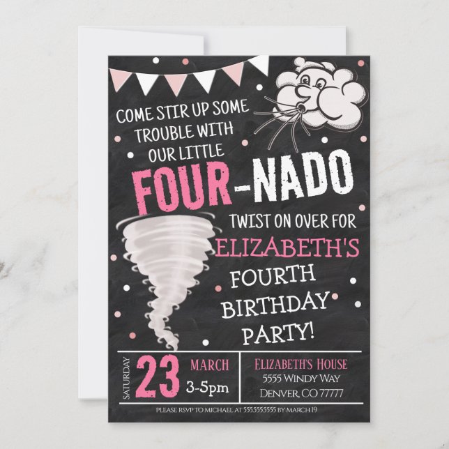 Tornado Birthday Party Invitation (Front)