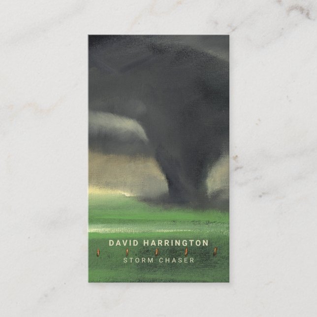 Tornado Custom QR Code Scannable Weather Chaser Bu Business Card (Front)