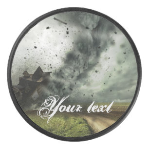 Tornado destroying house storm  hockey puck