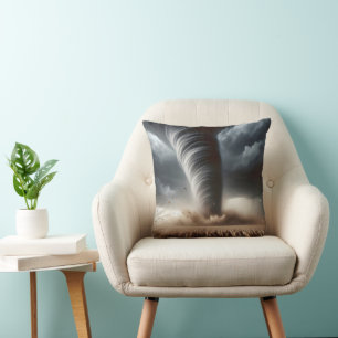 Tornado In a Midwest Wheat Field Cushion