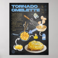Tornado Omelette Recipe Chalkboard Kitchen Art