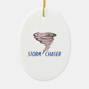 TORNADO STORM CHASER CERAMIC TREE DECORATION