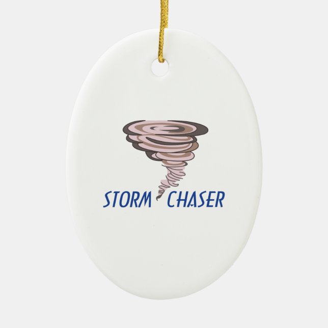 TORNADO STORM CHASER CERAMIC TREE DECORATION (Front)