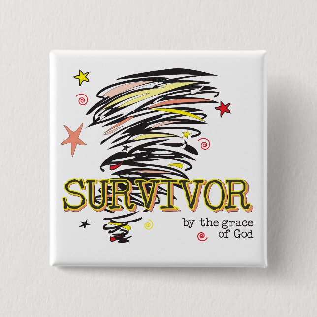 Tornado Survivor Button (Front)
