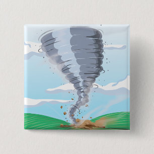 Tornado Twister 15 Cm Square Badge