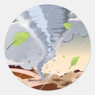 Tornado Twister Classic Round Sticker