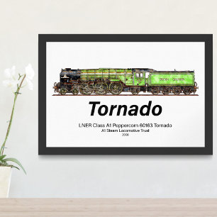 Tornado Vintage Steam Train English Locomotive Poster