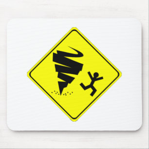 Tornado Warning Sign Mouse Mat