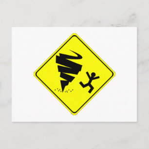Tornado Warning Sign Postcard