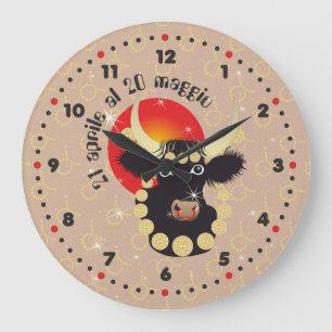 Toro 21 aprile al 20 maggio Orologio Large Clock
