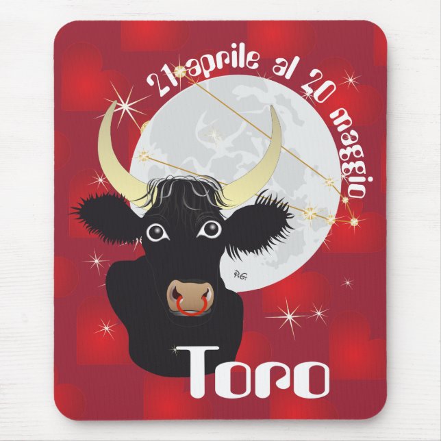 Toro 21 aprile al 20 maggio Tappetini per mouse Mat (Front)