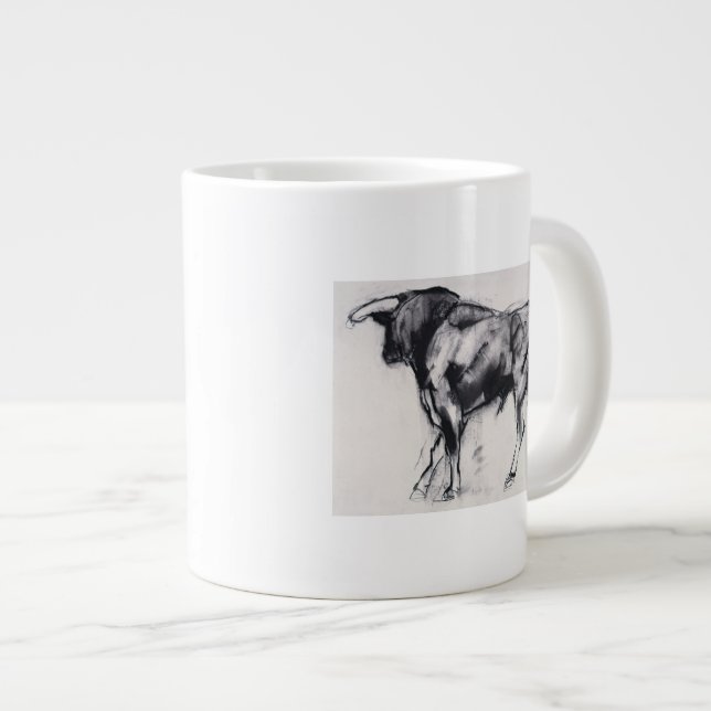 Toro Azul study Large Coffee Mug (Front Right)