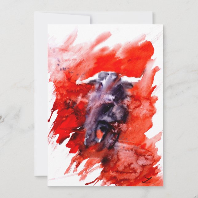 Toro Spanish Fighting Bull Watercolor (Front)