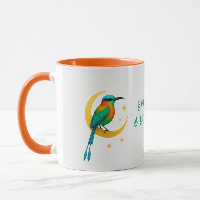 Torogoz Bird  Gold Crescent Moon Mug  (Left)