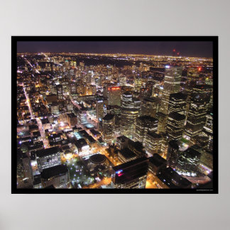 Toronto at Night from the CN Tower Poster
